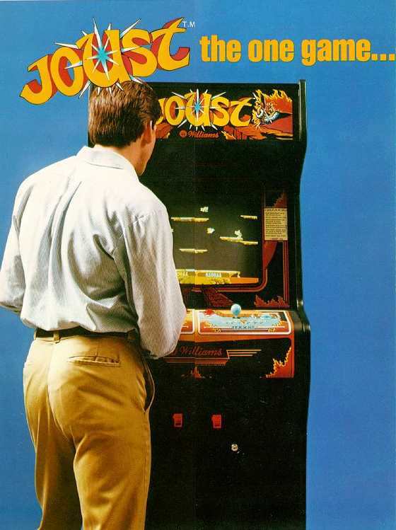 Joust - It's cooperation and competition for dual player thrills and dual player earnings!  Ad flyer.